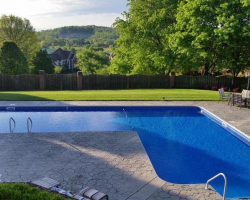 pool in backyard