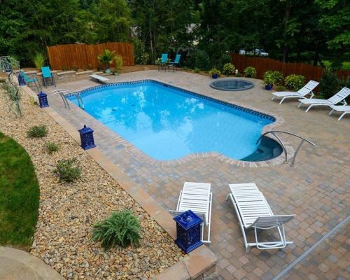 pool in backyard