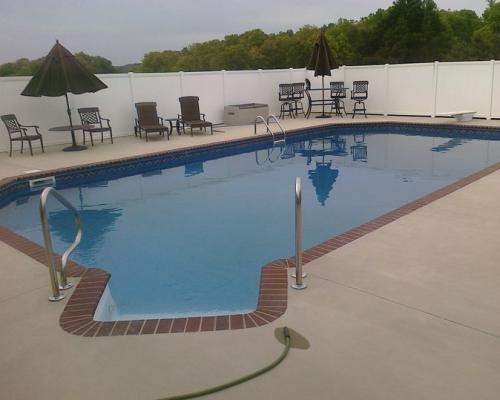 pool in backyard